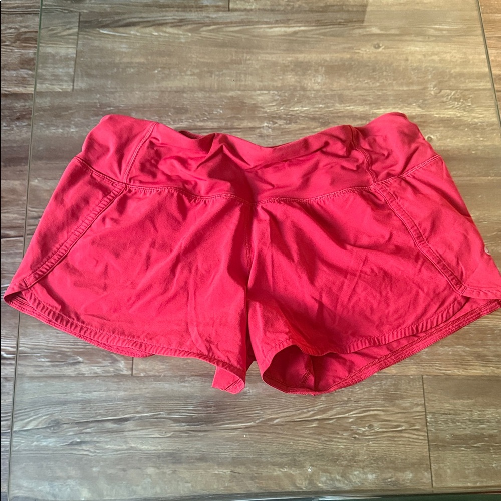 lululemon athletica Vibrant Red Athletic Shorts